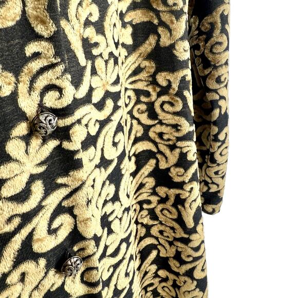 Diane Von Furstenberg Medium Vintage Gold Velvet Burnout Holiday Christmas Top - Picture 6 of 8